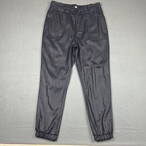 BNWOT Tribal Faux Leather Joggers Black Size Medium